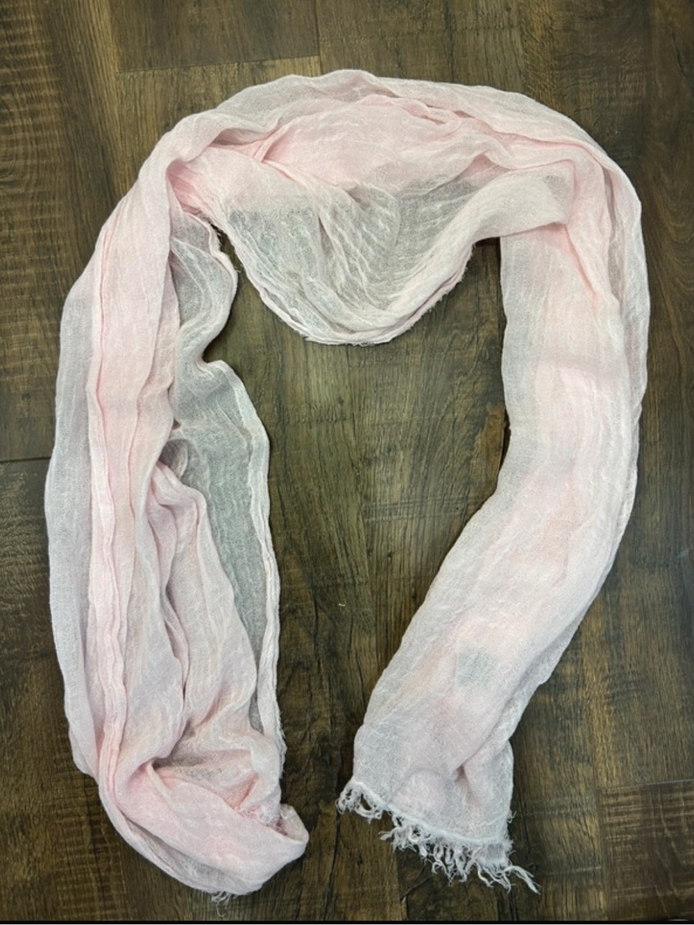 Light Pink 100% Linen Women's Scarf - Delicate Wrap